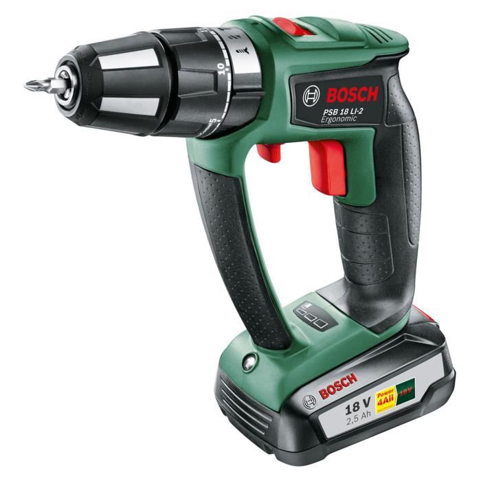 BOSCH Accuklopboormachine PSB Ergo 18 LI-1 met 1 batterij
