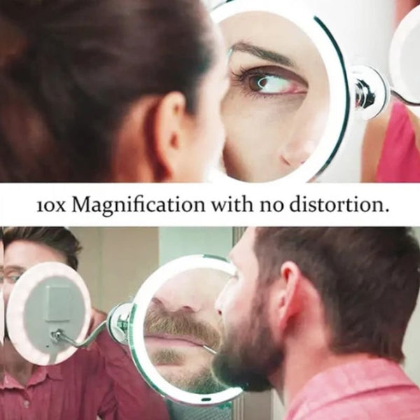GlowMirror LED Magnifying Mirror | 10x Magnification | Flexible Neck Design 3