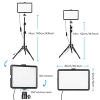 LED Video Licht Kit, Dimbare Continu Verlichting, Verstelbare Statief Stand