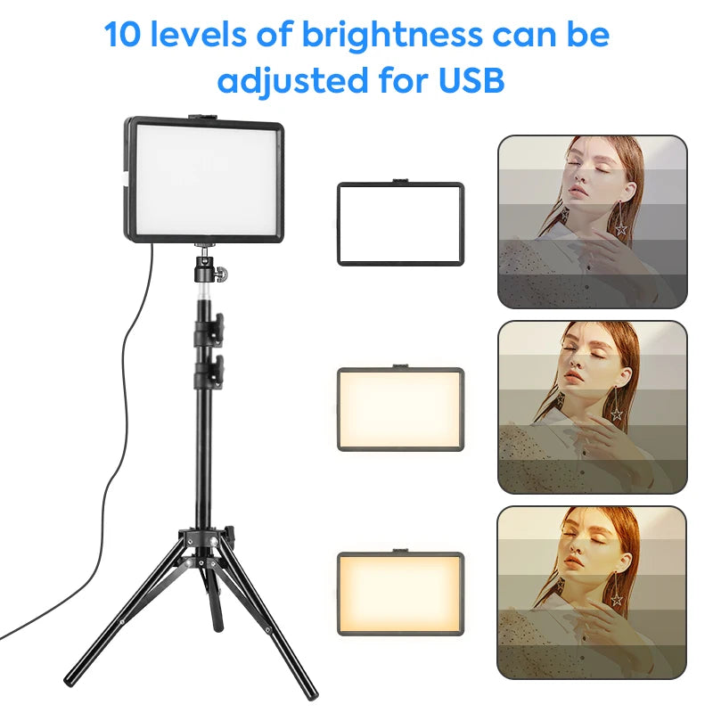 LED Video Licht Kit, Dimbare Continu Verlichting, Verstelbare Statief Stand