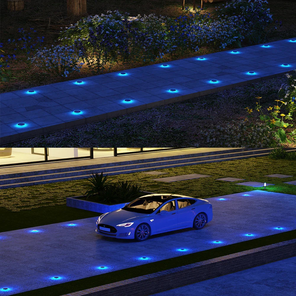 LumaPath Solarleuchten Set | IP68 Wasserdicht | Kabellos & Selbstklebend | 360° Licht 1