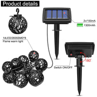 LumenGlow Solar Lichterkette | Flackernde LED-Kerzen | Solarbetrieben | Wetterfest | 8 Laternen 1