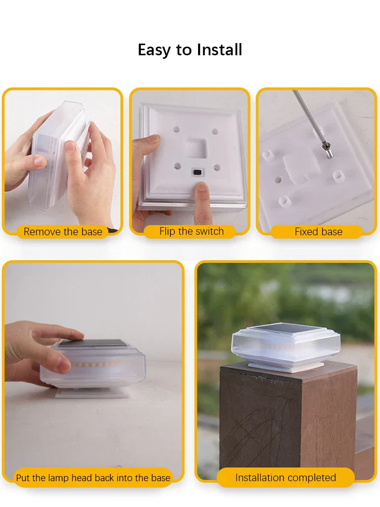 LumiPillar 30LED | Solar Pfostenleuchte | Kabellos & Wetterfest | Für Garten, Zaun & Terrasse 4