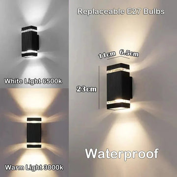 Lumivor Außenwandleuchte | Up-&-Down Licht | E27 Fassung | IP65 Wetterfest | 25×10×8 cm 0