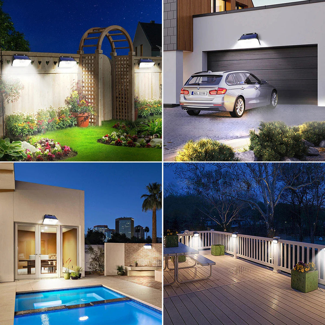 SolarLux | Solar-Wandleuchte | 148 LEDs | Bewegungssensor & 5 Leuchtmodi 0