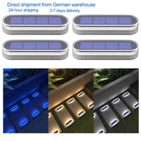 Stellora Solarlicht | 360° LED Stufenbeleuchtung | IP68 | Warm-/Kaltweiß/Blau | 10h Laufzeit 2