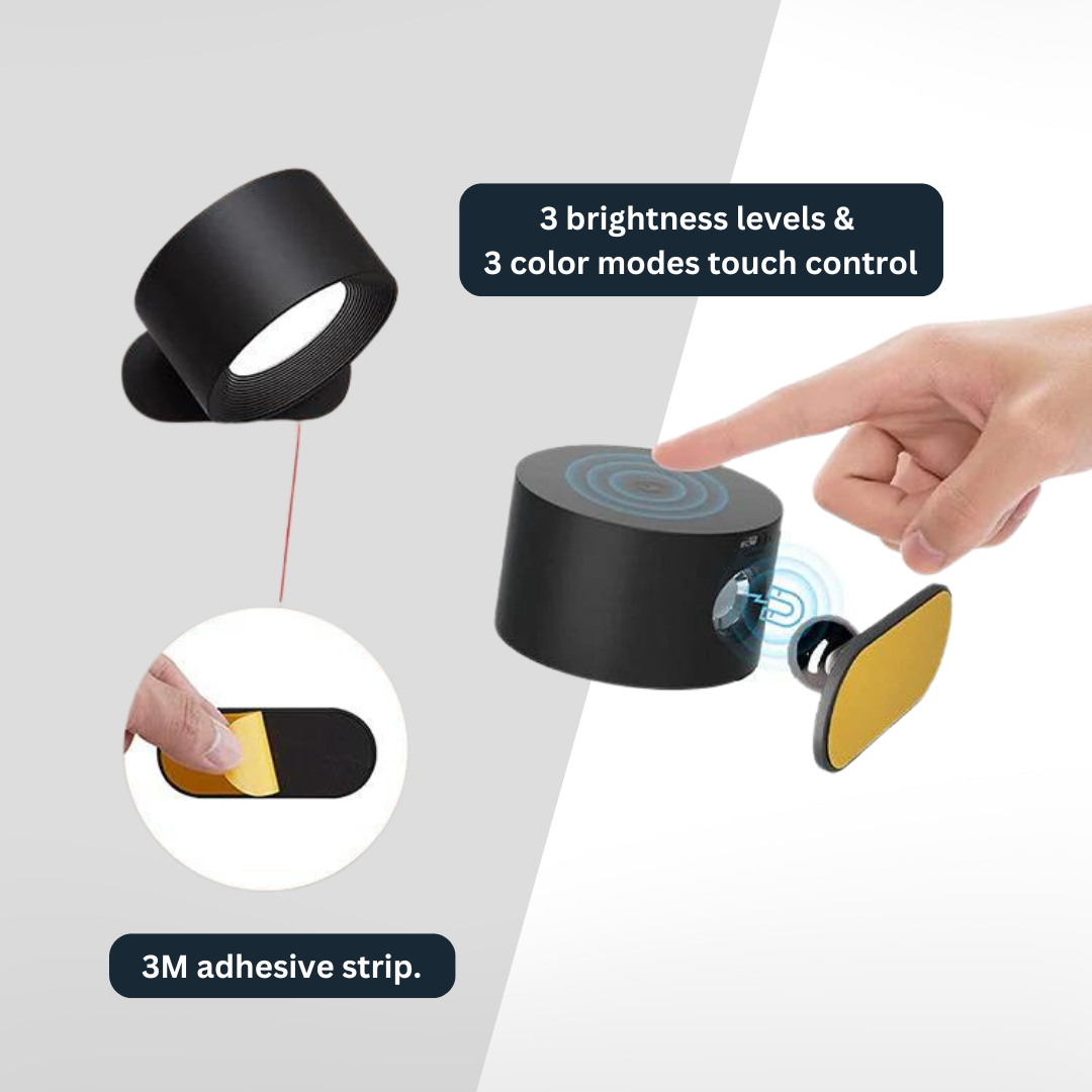 Vista - The 360° rechargeable LED wall light 5