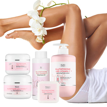 Glutathion & Vitamine C Set, Verlichtende Lotion, Hydraterende Crème