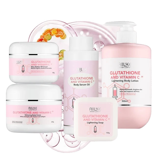 Glutathion & Vitamine C Set, Verlichtende Lotion, Hydraterende Crème