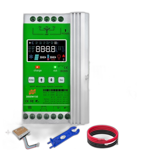 Wind Solar Hybrid Charge Controller, MPPT, Auto Voltage Detection