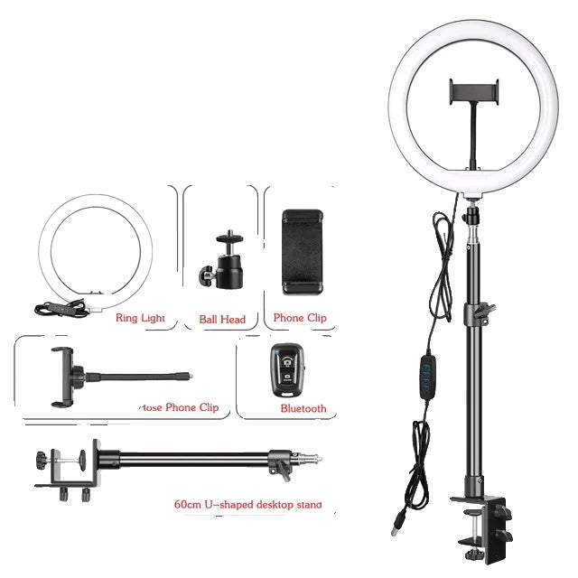 LED Ring Licht, Dimbare Verlichting, Statief Stand