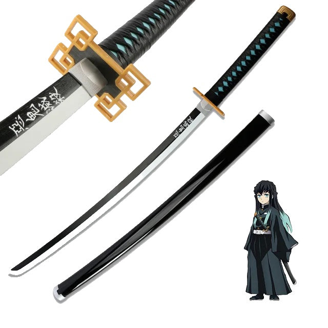 Demon Slayer Sword, 104 cm Length, Wooden Samurai Design