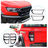 Ford Ranger Raptor Koplamp Cover, Matzwarte Afwerking, Set voor 2015-2022