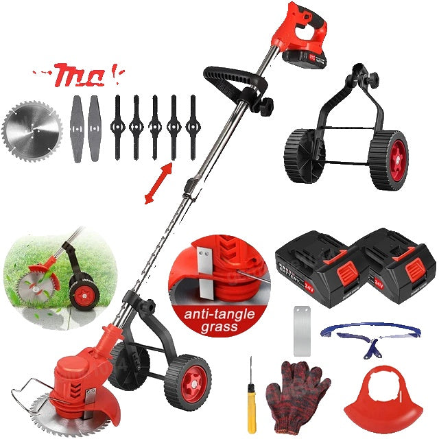 Cordless Grass String Trimmer, 24V, Adjustable, Foldable