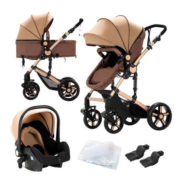 Kinderwagen, 3-in-1 ontwerp, lichtgewicht met regenhoes