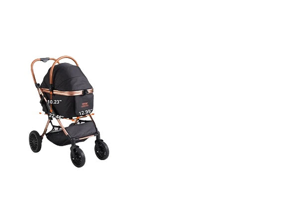 Pet Stroller, Foldable Design, Storage Basket