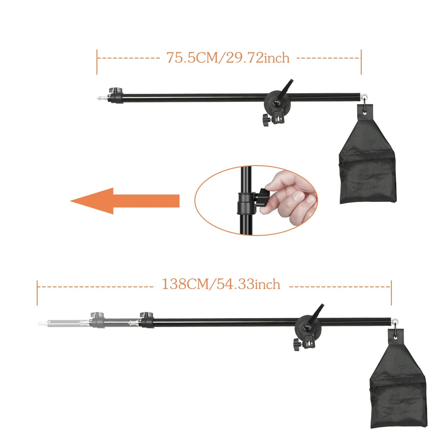 Fotografie Boom Arm, Verstelbare Lengte, Gewichtszandzak