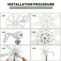 2000W Wind Turbine, MPPT Controller, 6kwh Daily Output