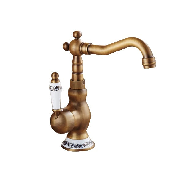 Bathroom Faucet, Antique Brass, 360 Rotation