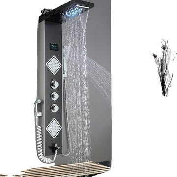 Shower Panel Column, Constant Temperature Display, LED Light