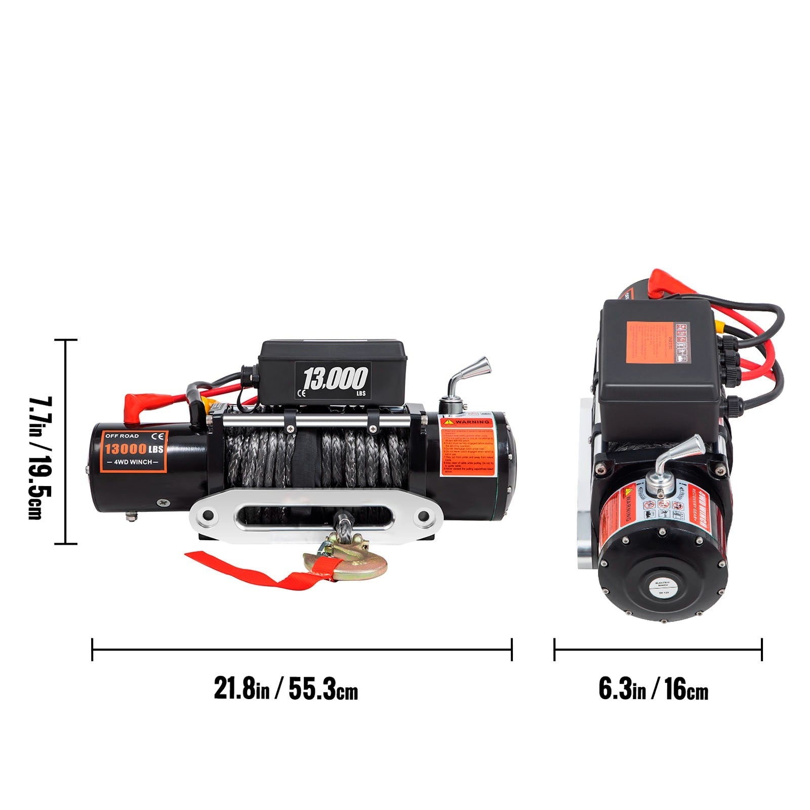 Electric Winch, 3-Stage Planetary Gear, Sliding Ring Clutch