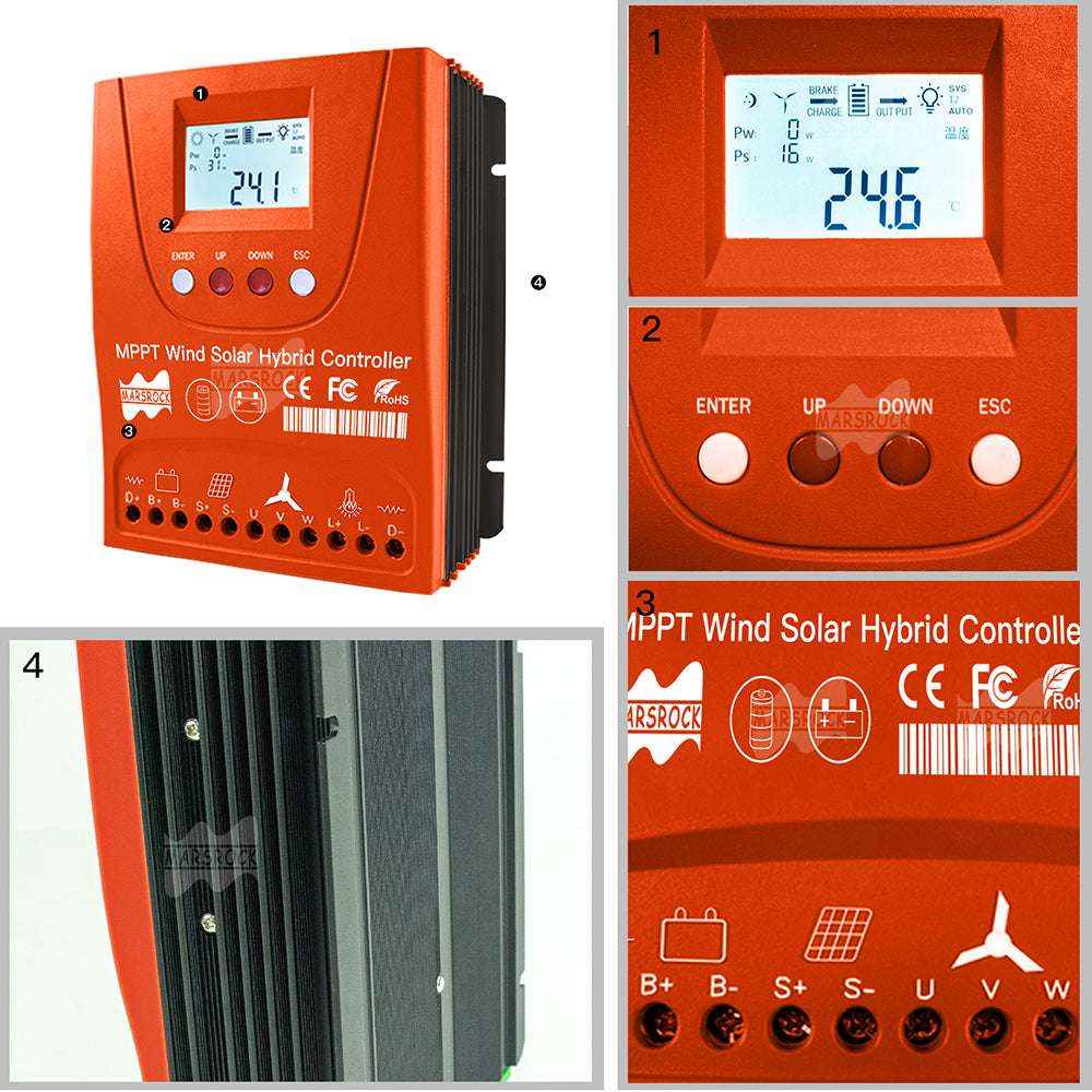 Hybride Zonnecontroller, WiFi-connectiviteit, LCD-scherm