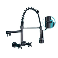 Kitchen Faucet, Wall Mounted, Dual Swivel Spouts