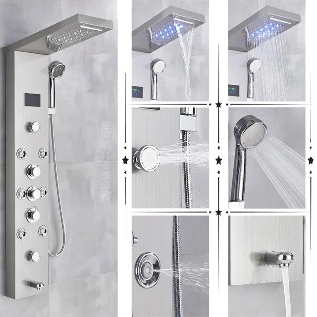 Shower Faucet, LED Temperature Screen, Massage System