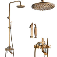 Badkamer Douche Set, Antiek Messing, Muurbevestigd