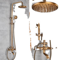 Badkamer Douche Set, Antiek Messing, Muurbevestigd