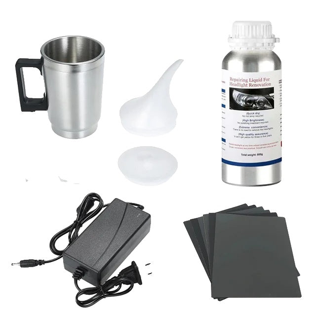 Koplamp Restauratie Kit, 800ML Vloeibaar Polymeer Reparatievloeistof, Chemisch Polijst Kit