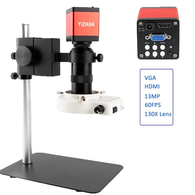 Industriële Microscoop Camera, HDMI/USB/VGA Connectiviteit, 1-150X/180X Zoom Bereik