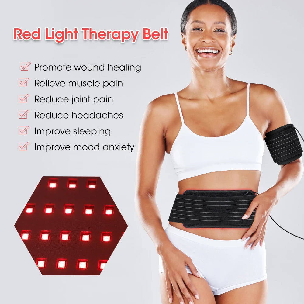 Rood Licht Therapie Pad, 660nm 850nm Infrarood Verwarmde Fysiotherapie Riem