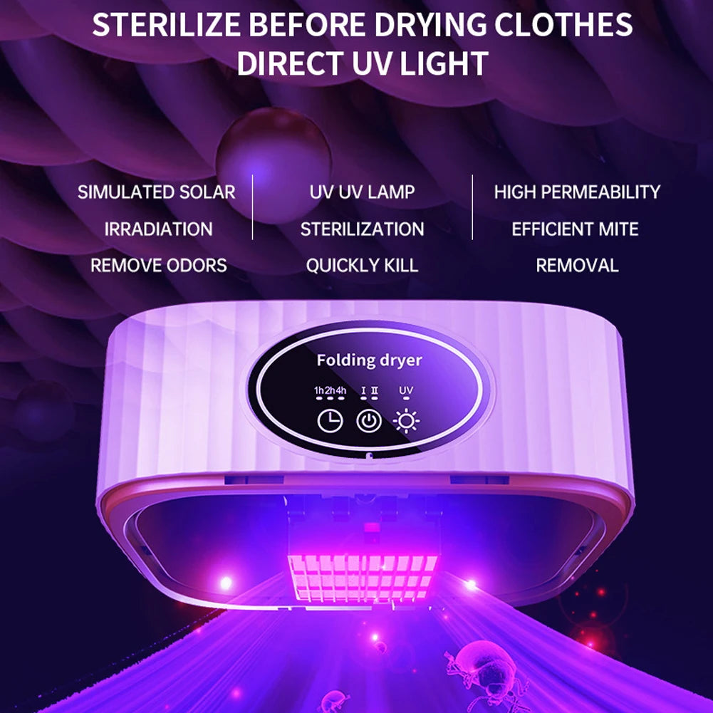 Electric Clothes Dryer, Foldable Design, Portable and Travel-Friendly