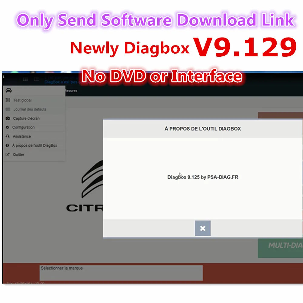 Diagbox voor Lexia 3 Scanner, V991PP2000 Software, FW921815C Diagbox 968