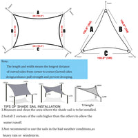 Shade Sail Shelter, Anti-UV Protection, Waterproof