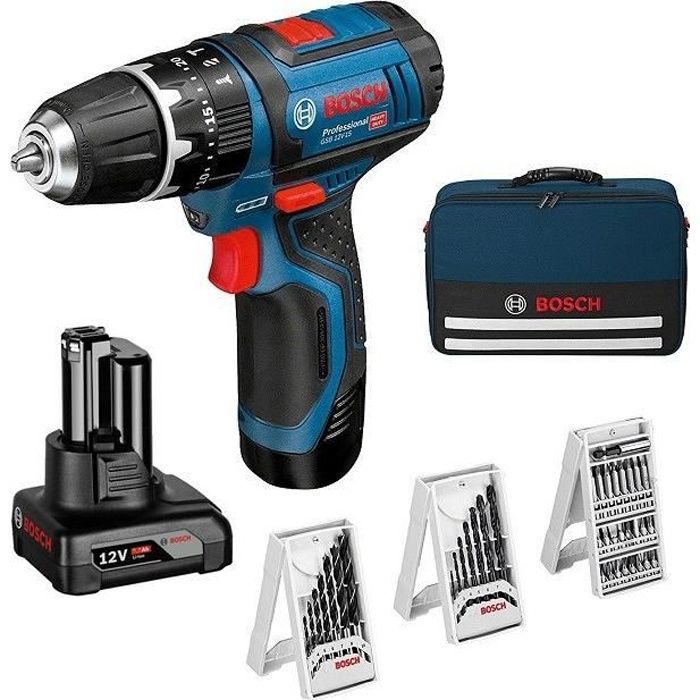 Bosch Professional GSB 12V-15 klopboor-schroevendraaier + 1 2.0Ah batterij + 1 4.0Ah batterij - 06019B690G