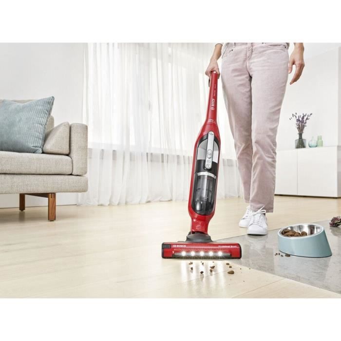 BOSCH BBH3ZOO28 Flexxo Zoo'o 2in1 draadloze en multifunctionele stofzuiger - 2 snelheden - 28 V - 55 minuten looptijd - Rood