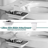 Bidet Toilet Seat Attachment, Niet-elektrisch, Zelfreinigend, Dubbele Sproeiers