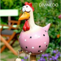 Ceramic chicken decoration for indoor and outdoor use! 5