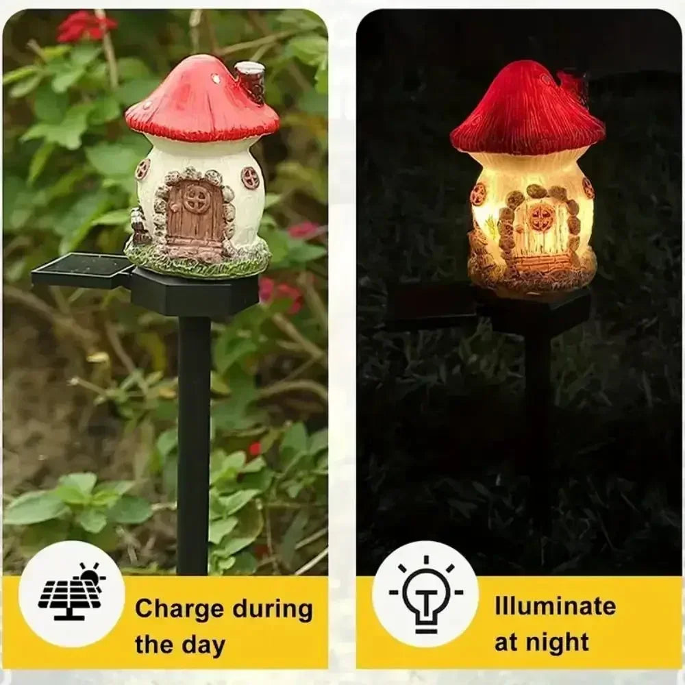 Glowhaus Solarleuchte | Märchenhaus-Gartenlampe | Warmweiß & Wetterfest | Mit Solarmodul 6