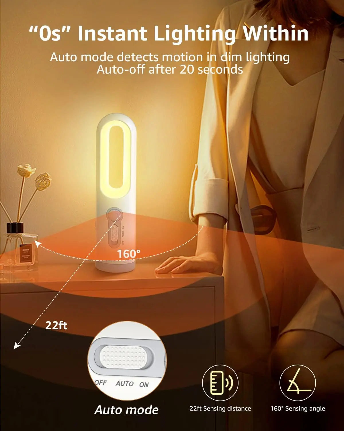 Glowmodo Nachtlicht & Taschenlampe | Mit Sensor & USB-C | 2-in-1 LED Licht 3