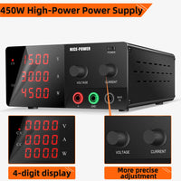 Lab Bench Power Supply, High-power Output, Adjustable Voltage and Current