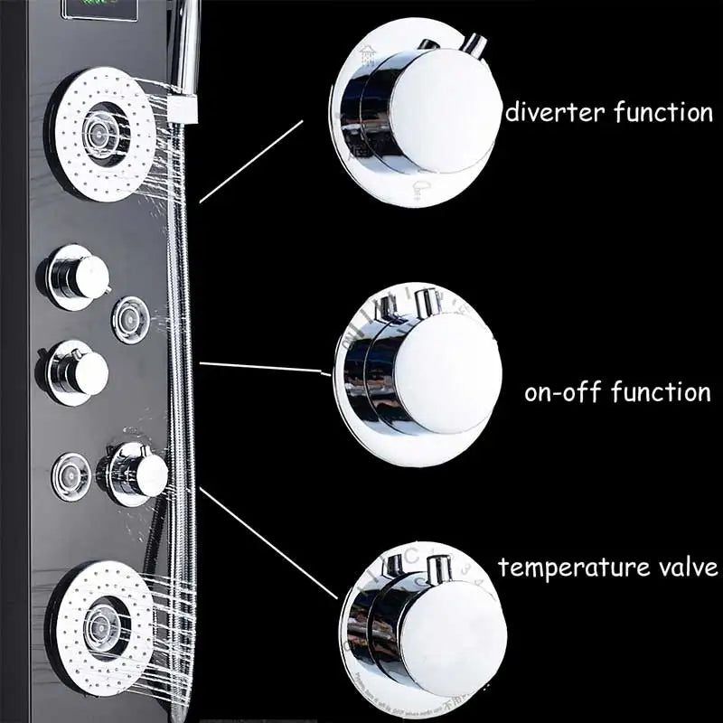 LED Douche Kraan, Temperatuur Digitaal Display, Lichaamsmassage Systeem