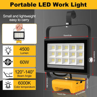 LumaWork | LED Arbeitsleuchte | 60W | 6000 Lumen | USB & Type-C Ladeanschluss 3