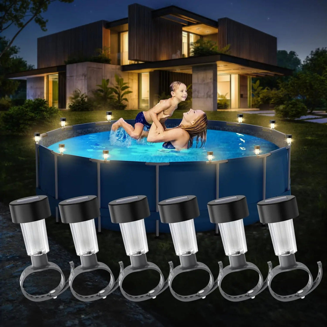 LumiBreeze Poollicht | Solar LED | Warmweißes Licht | Für Garten & Poolumrandung 0