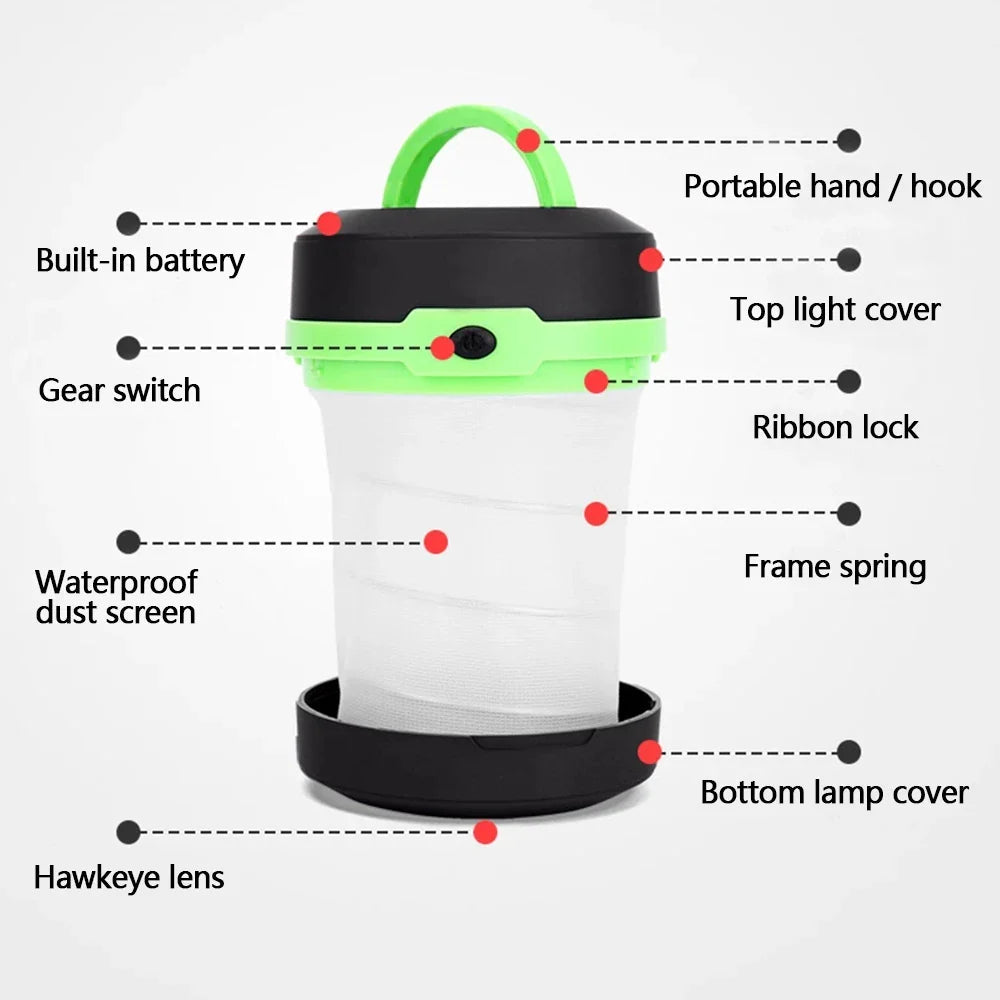 LumiFold LED Campinglampe | 2-in-1 Funktion | Ultraleicht & Kompakt | 3 Leuchtmodi 2