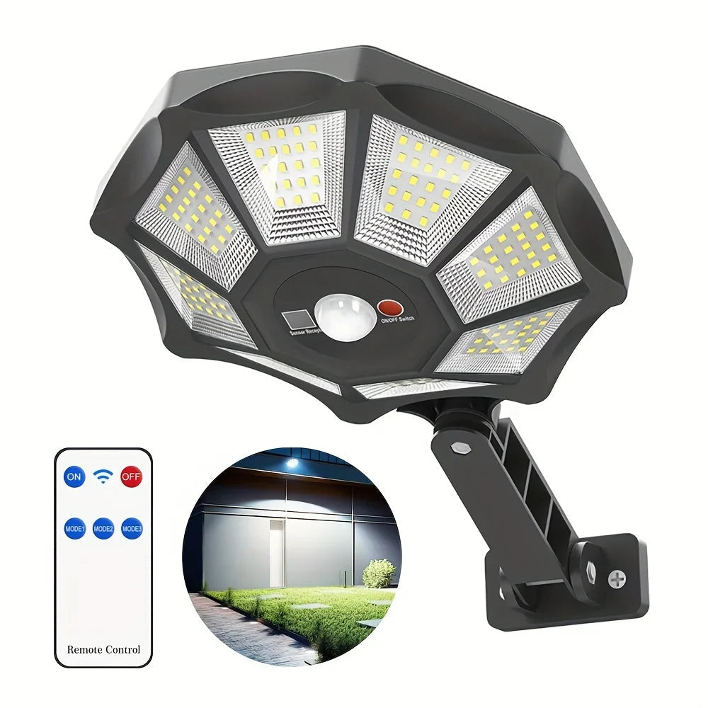 Lumiaro OctaBeam | 360° Solarlampe | 168 LEDs & Bewegungssensor | Mit Fernbedienung 0