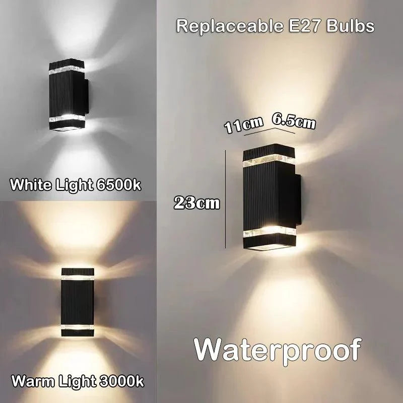 Lumivor Außenwandleuchte | Up-&-Down Licht | E27 Fassung | IP65 Wetterfest | 25×10×8 cm 0
