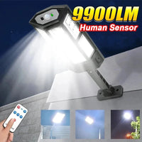 Lumivor Solarstrahler | 9900 Lumen | Mit Fernbedienung & Bewegungssensor | IPX6 Wetterfest 1